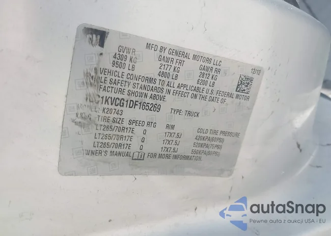 1GC1KVCG1DF165269: 43400494