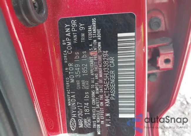 KMHCT5AE5HU338294: 43400623