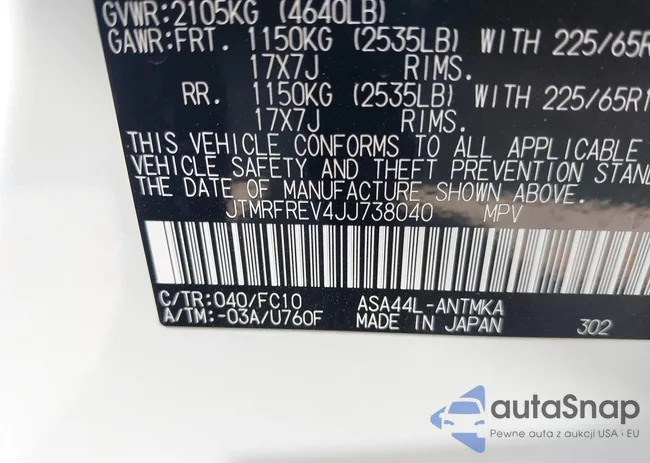 JTMRFREV4JJ738040: 43401852