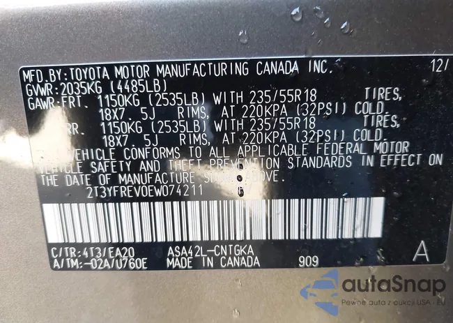 2T3YFREV0EW074211: 43401949