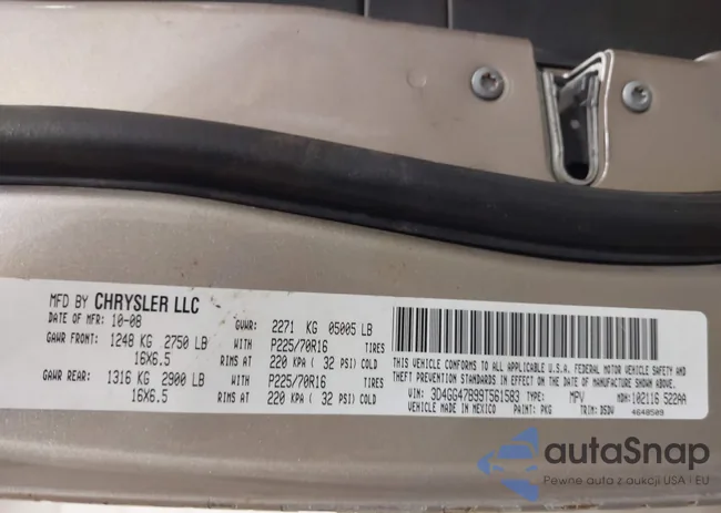 3D4GG47B99T561583: 43402002