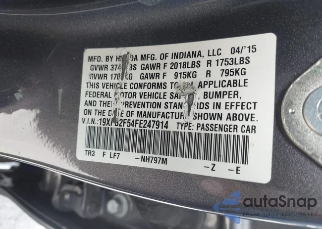 19XFB2F54FE247914: 43402004