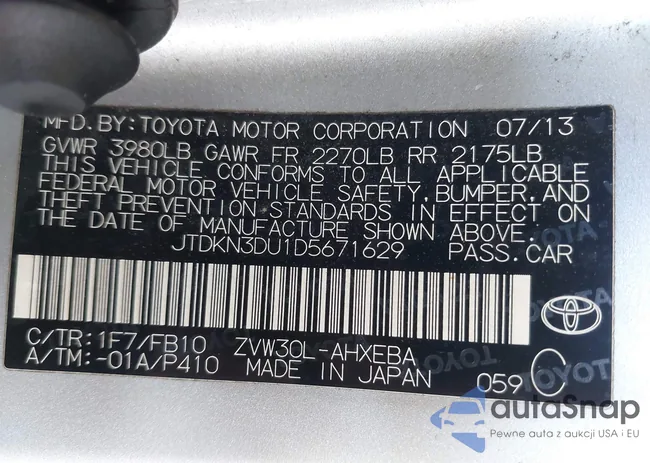 JTDKN3DU1D5671629: 43402034