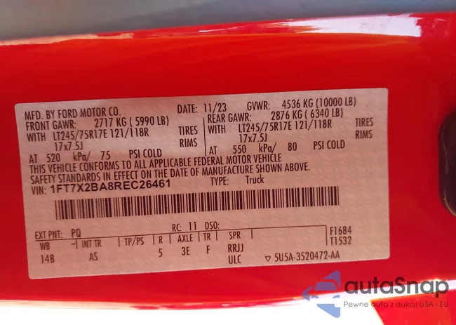 1FT7X2BA8REC26461: 43402073