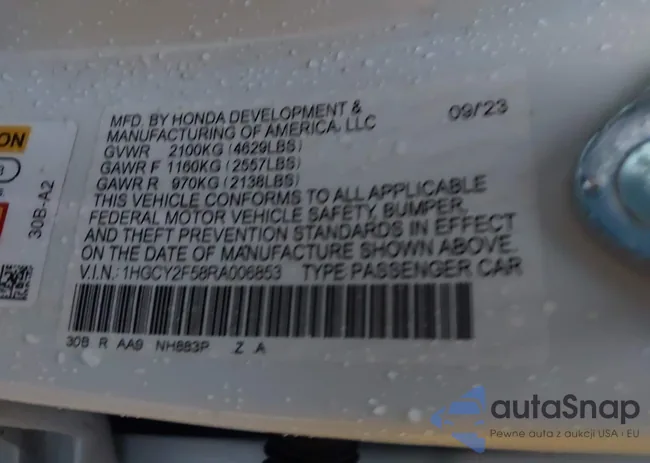 1HGCY2F58RA006853: 43402693