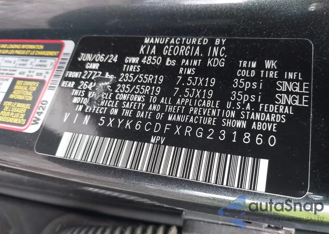 5XYK6CDFXRG231860: 43402766