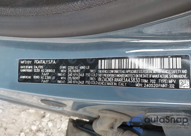 ZACNDFAN4R3A43830: 43402805