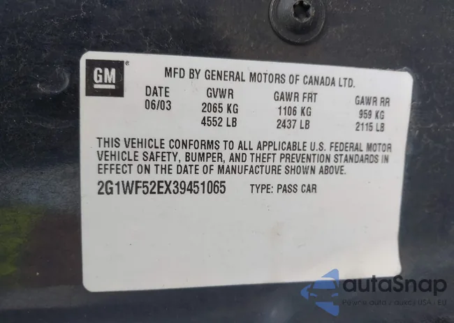 2G1WF52EX39451065: 43402874