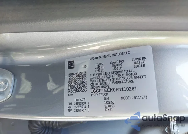 1GCPTEEK0R1110261: 43402925