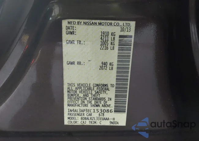 1N4AL3AP3EC153086: 43402928