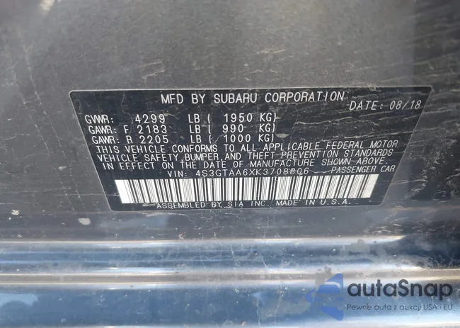 4S3GTAA6XK3708806: 43402938