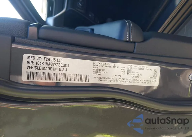 1C4RJHAG2SC302857: 43402946