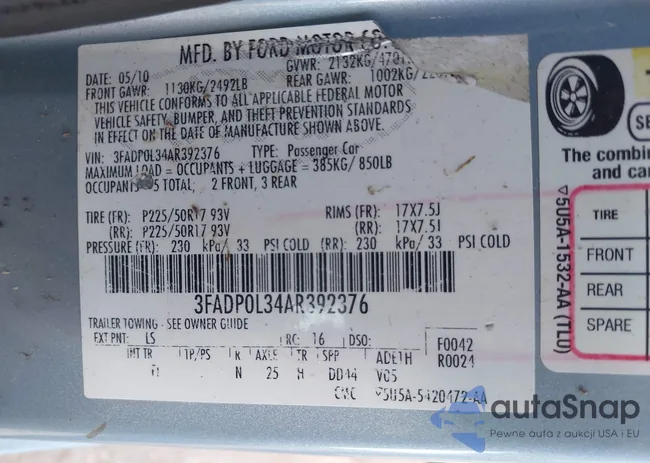 3FADP0L34AR392376: 43402976