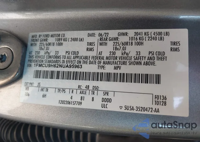 1FMCU9H62NUA95963: 43403044