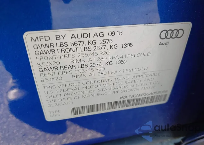 WA1VCAFP2GA059086: 43403050