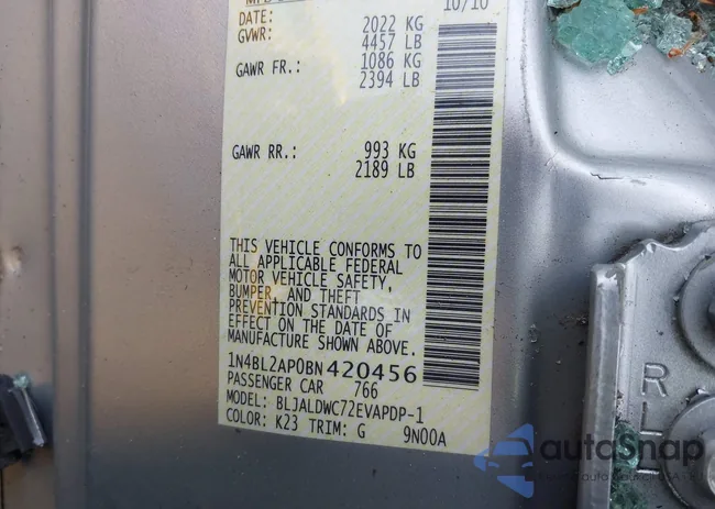 1N4BL2AP0BN420456: 43403114