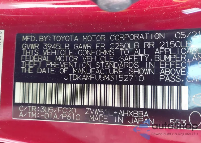 JTDKAMFU5M3152710: 43403136