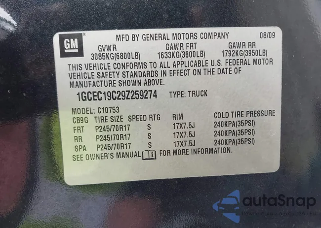 1GCEC19C29Z259274: 43403158