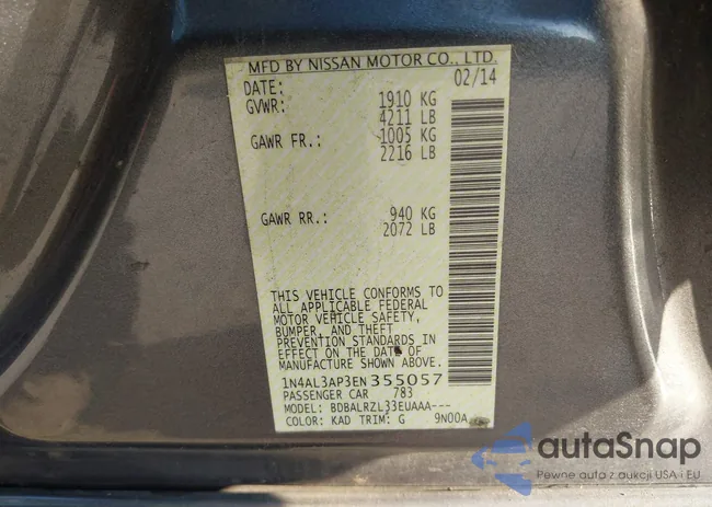 1N4AL3AP3EN355057: 43402486