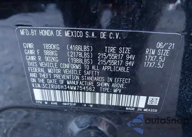 3CZRU6H34MM754562: 43403836