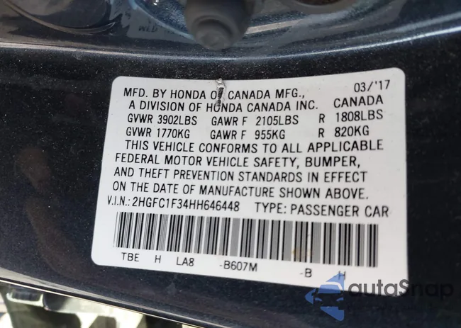 2HGFC1F34HH646448: 43403838