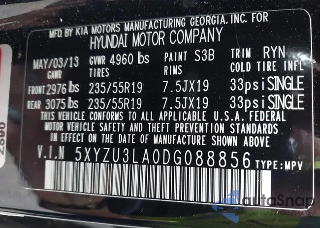 5XYZU3LA0DG088856: 43403953