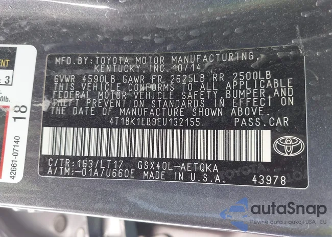 4T1BK1EB9EU132155: 43404050