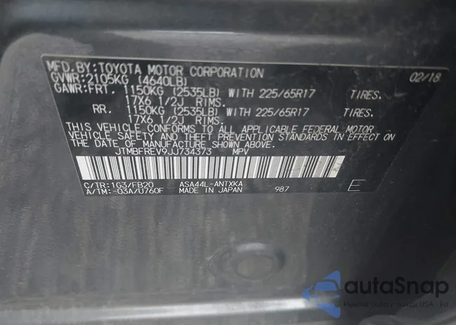 JTMBFREV9JJ734373: 43404069