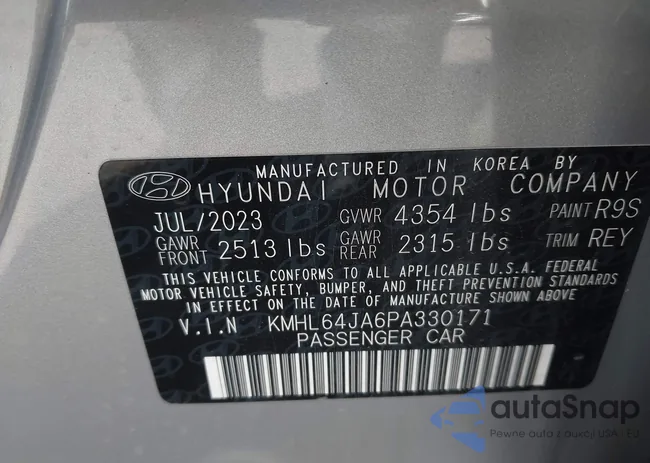 KMHL64JA6PA330171: 43404142