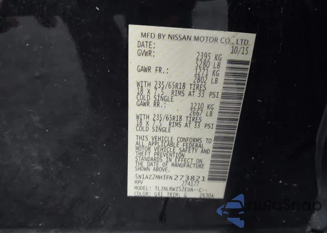 5N1AZ2MH3FN273821: 43403288