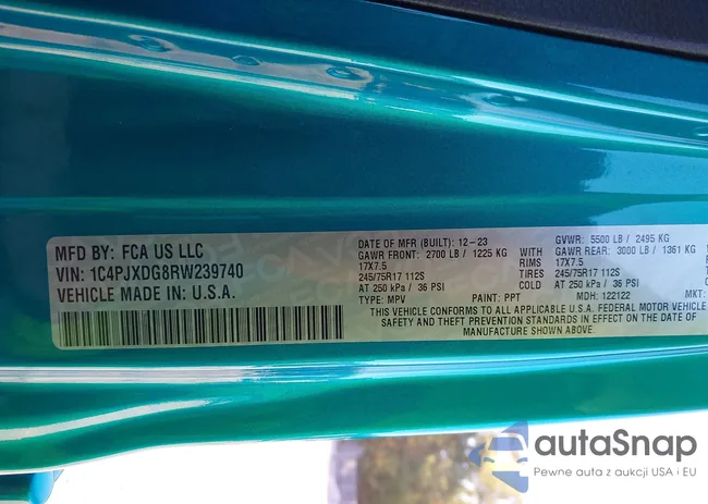 1C4PJXDG8RW239740: 43403484