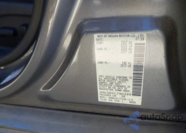 1N4AL3AP4JC290399: 43403511