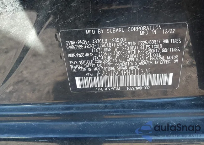 JF2GTHSC4PH311326: 43404642