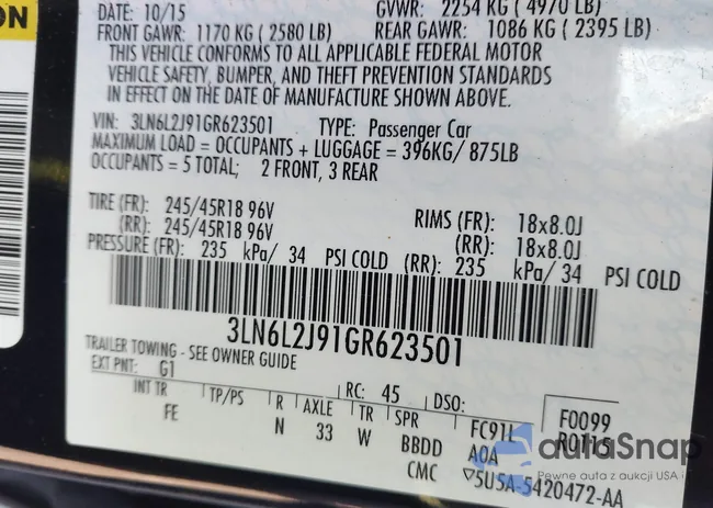 3LN6L2J91GR623501: 43404726
