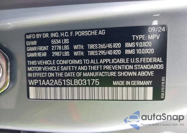 WP1AA2A51SLB03175: 43404761