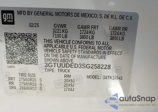 3GTUUDED3SG258228: 43404808