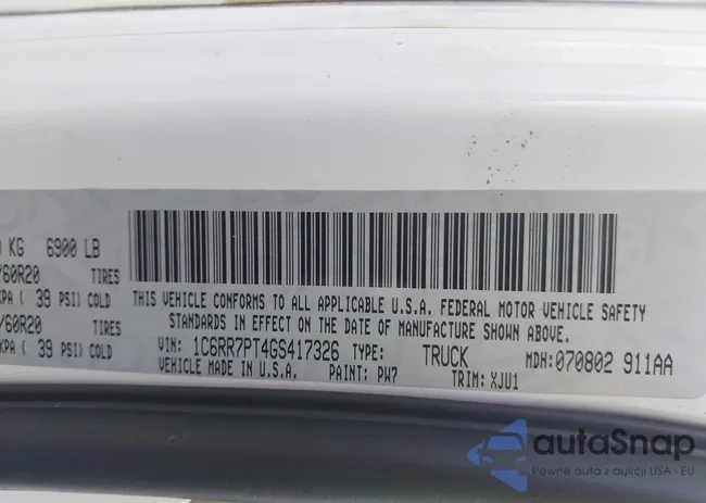 1C6RR7PT4GS417326: 43404830