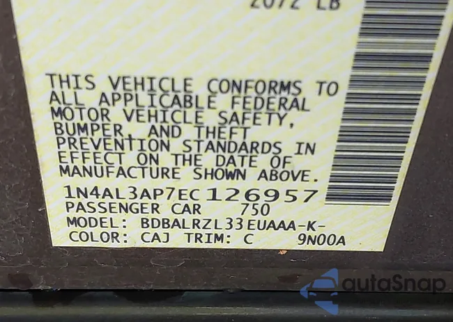 1N4AL3AP7EC126957: 43404930