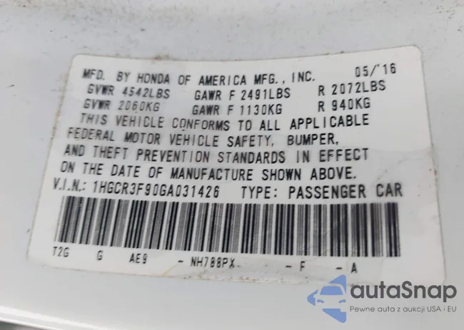 1HGCR3F90GA031426: 43404956