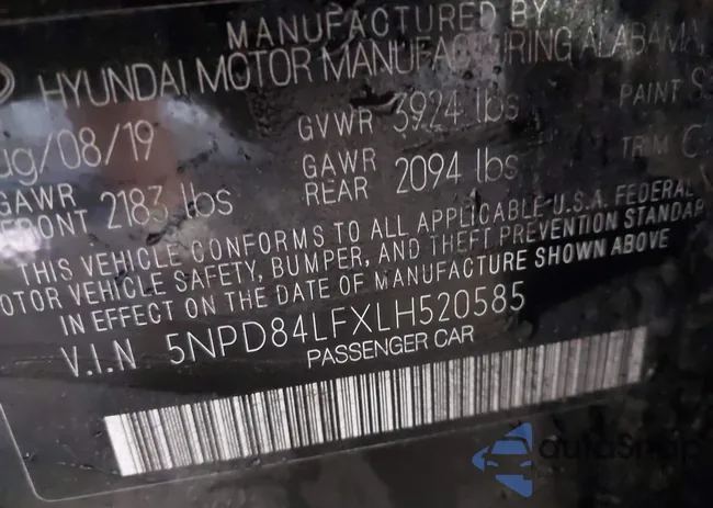 5NPD84LFXLH520585: 43405053