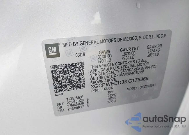 3GCPWEED3KG176366: 43404568