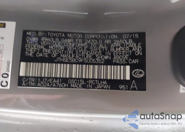 JTHSE5BC9F5005352: 43405607