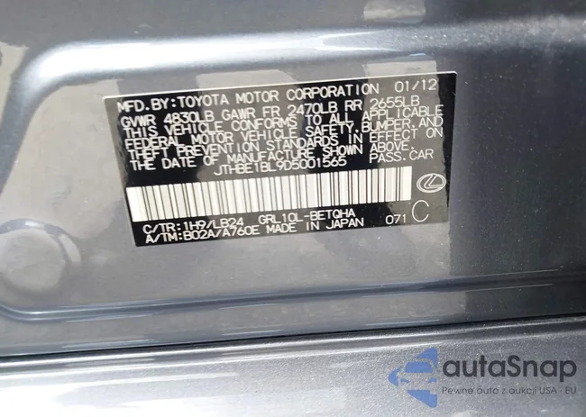 JTHBE1BL9D5001565: 43405648