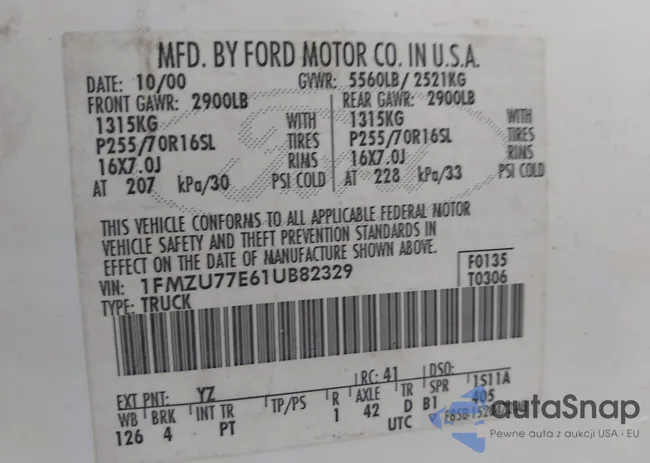 1FMZU77E61UB82329: 43405703