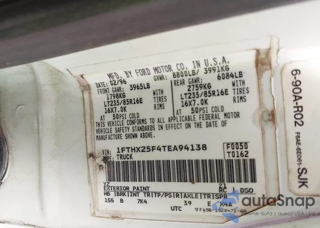 1FTHX25F4TEA94138: 43405749