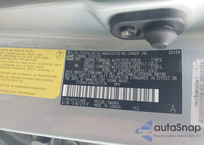 2T2HA31U84C017316: 43405757