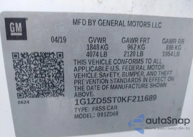 1G1ZD5ST0KF211689: 43405776