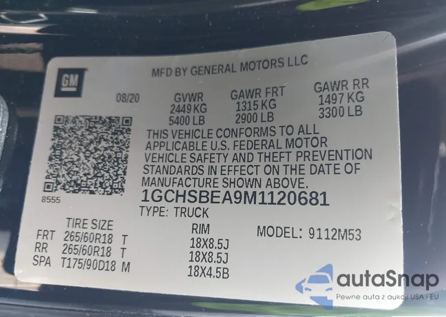 1GCHSBEA9M1120681: 43405788