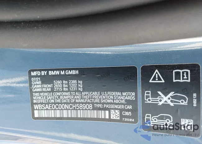 WBSAE0C00NCH58908: 43405797