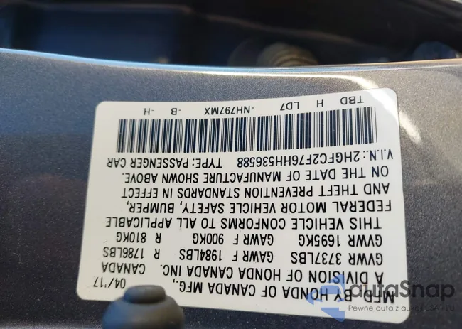 2HGFC2F76HH536588: 43405809